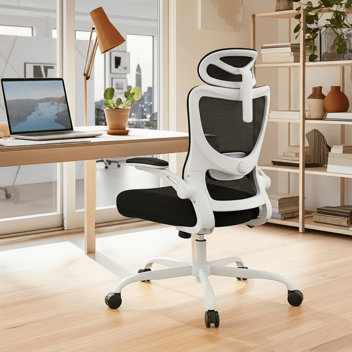 BESTERGO High Back Ergonomic Office Chair with Adjustable Lumbar Support, 2D Headrest, 3D Armrests, Mesh Swivel Desk Chair with Wheels, 300 lbs Capacity