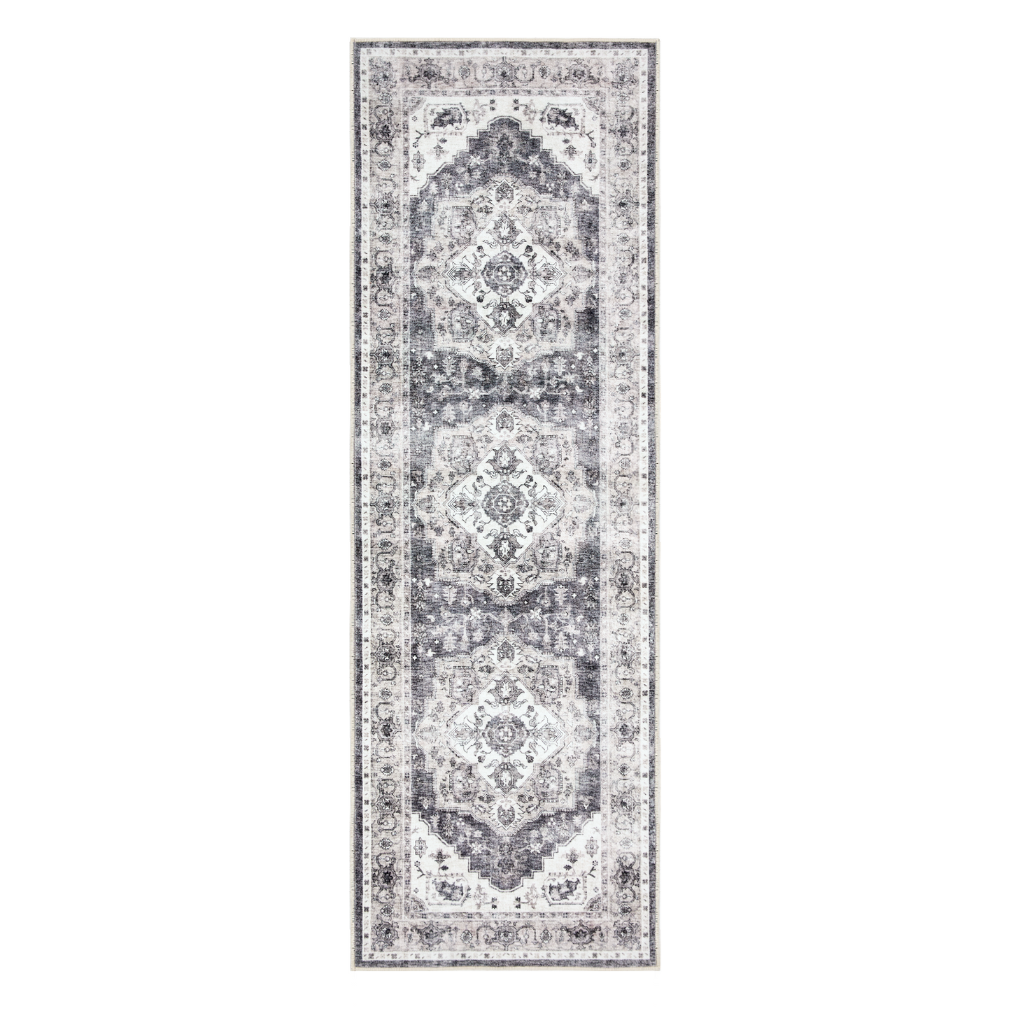 CHITOOMA 2'x6' Machine-washable Runner Rug for Kitchen, Stain Resistant Non-Shed Carpet, Boho Runner Rug with Non-Slip Backing for Hallway, Entryway, Bedroom, Laundry, Bathroom