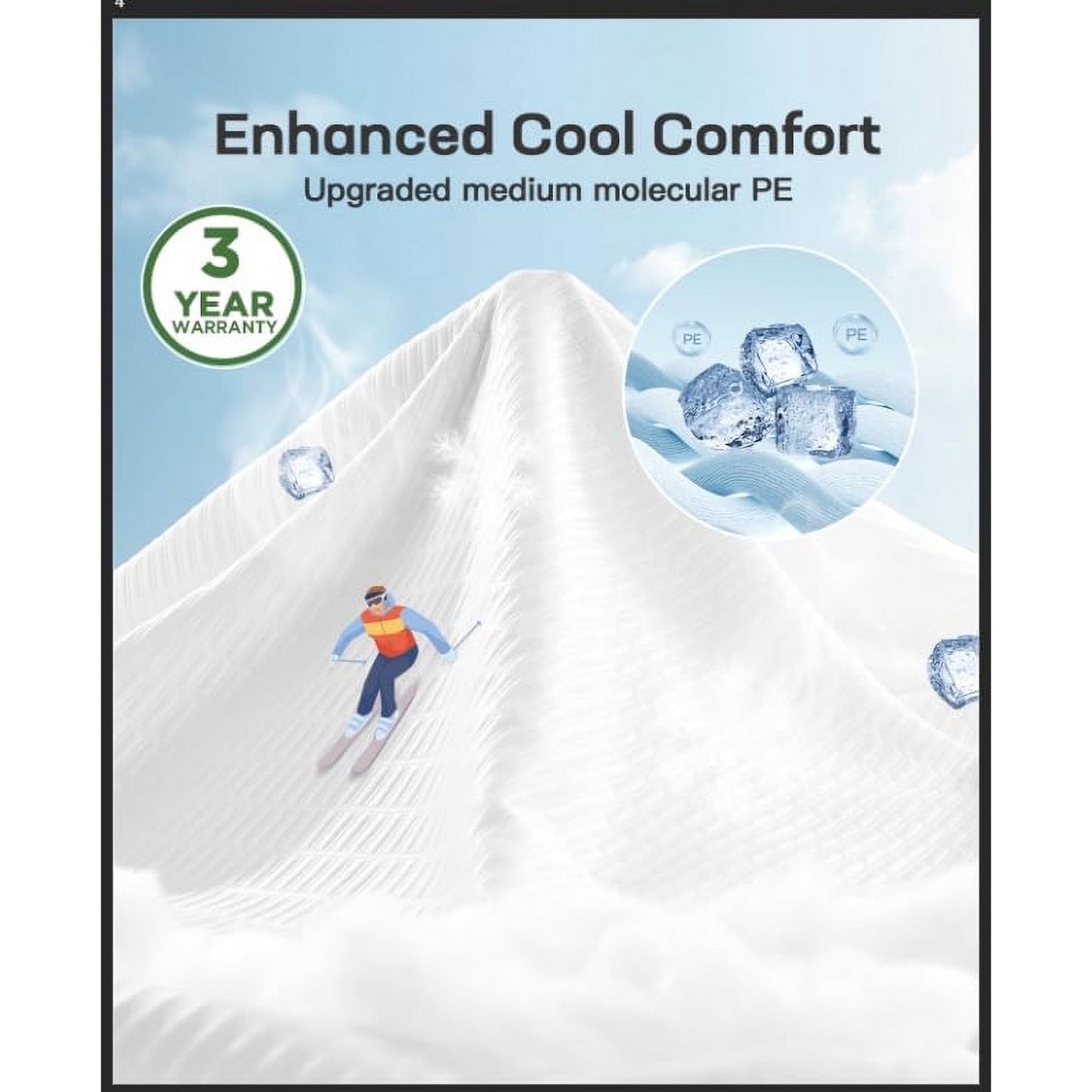 BESTERGO Full 3-Inch Memory Foam Mattress Topper with Gel Infusion, Breathable Cool Cover, Anti-Slip Base & Elastic Straps, CertiPUR-US Certified for Pain Relief