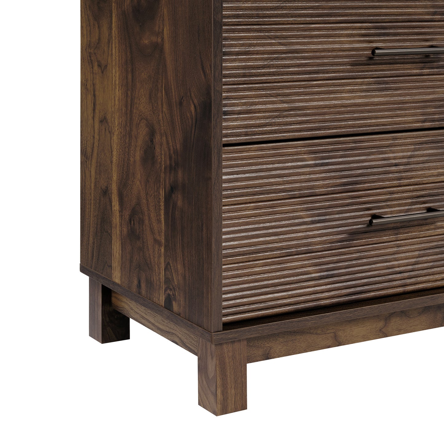 CHITOOMA 6 Drawer Fluted Dresser for Bedroom, Modern Wooden Long Dresser, Storage Cabine Chest of Drawers for Living Room Hallway, Walnut