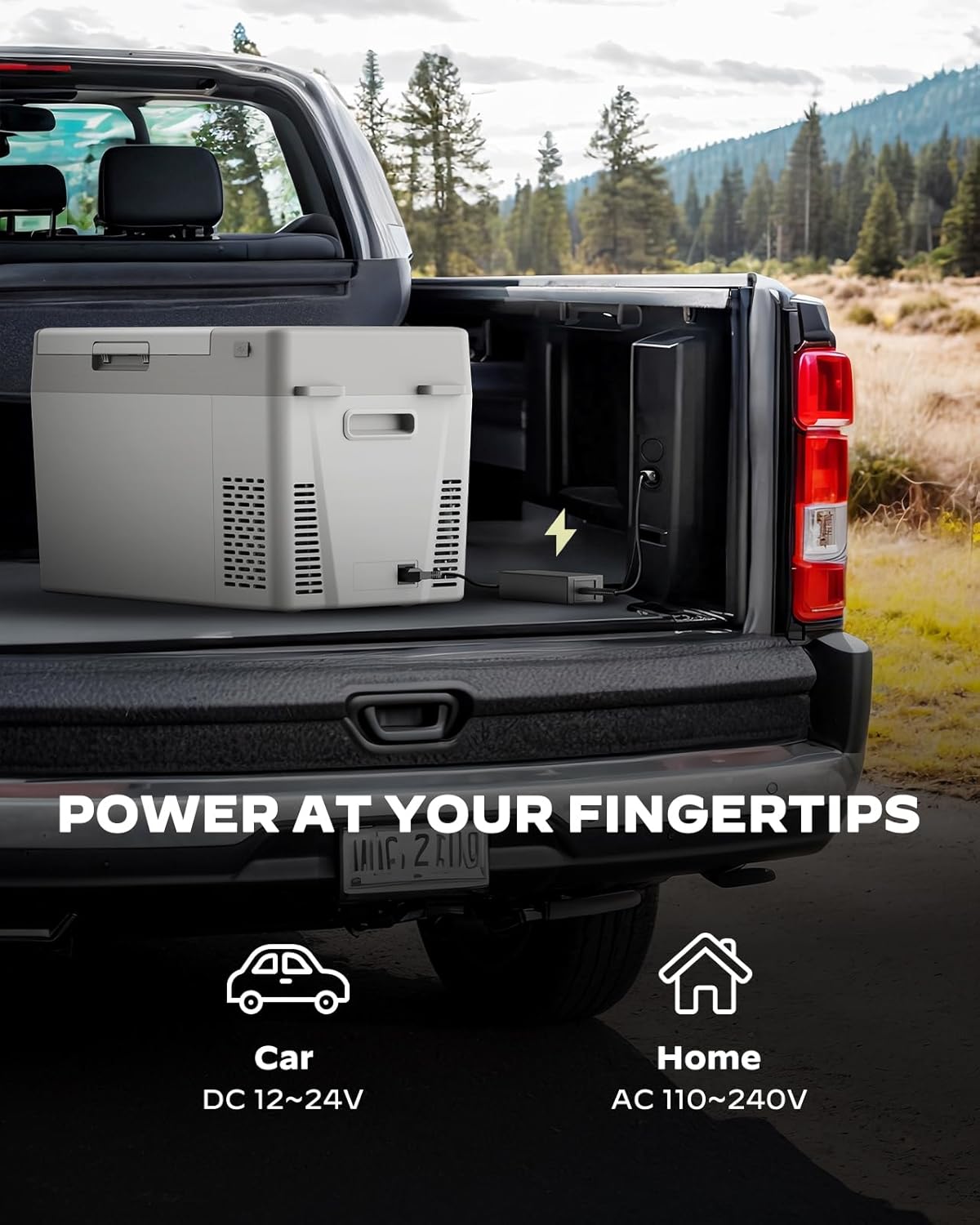 CHITOOMA 12 Volt Car Refrigerator, 25QT Electric Cooler, Portable Freezer Compressor Cooler -4℉~68℉, 12/24V DC & 110-240V AC for Travel Camping Truck Home