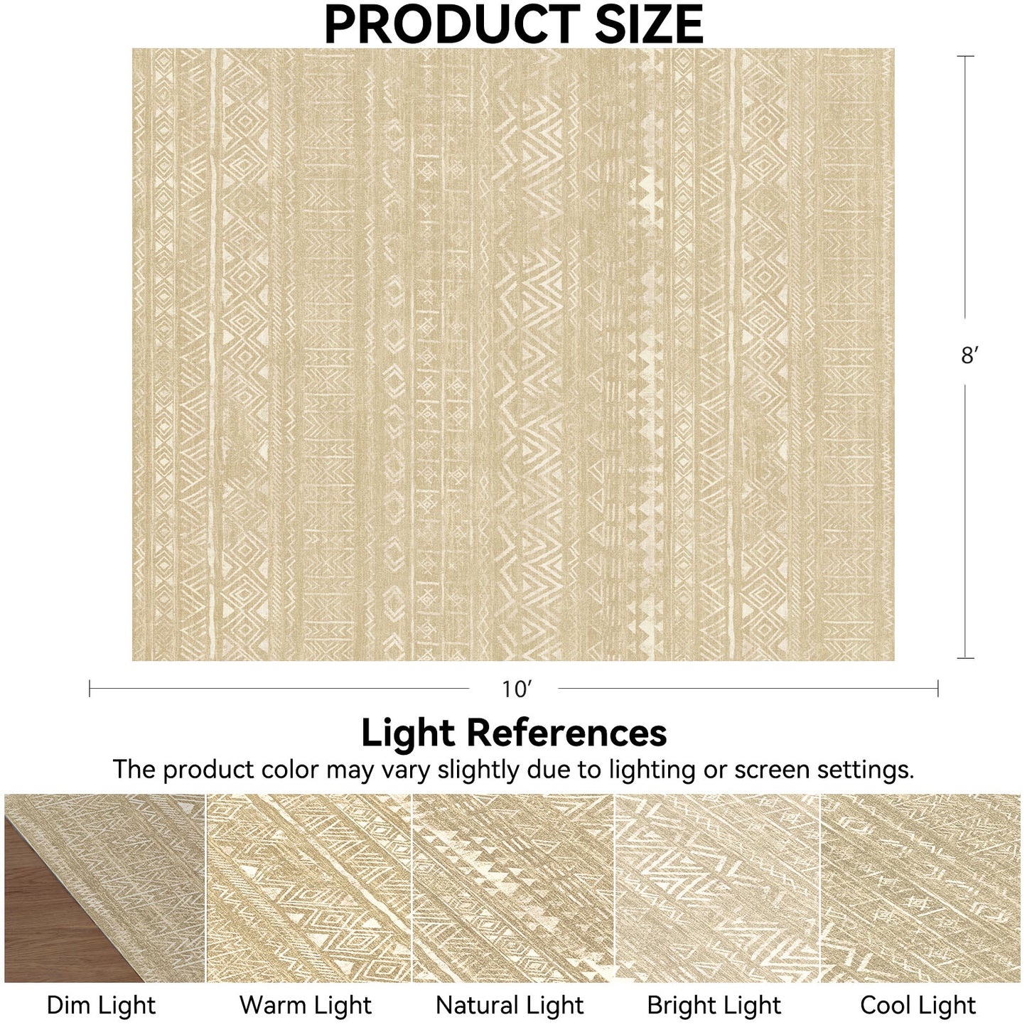CHITOOMA 8'x10' Area Rugs for Living Room, Washable Rugs Boho Soft Geometric Bohemian Carpet Indoor Rug for Bedroom Dining Room Office Nonslip Foldable Rug