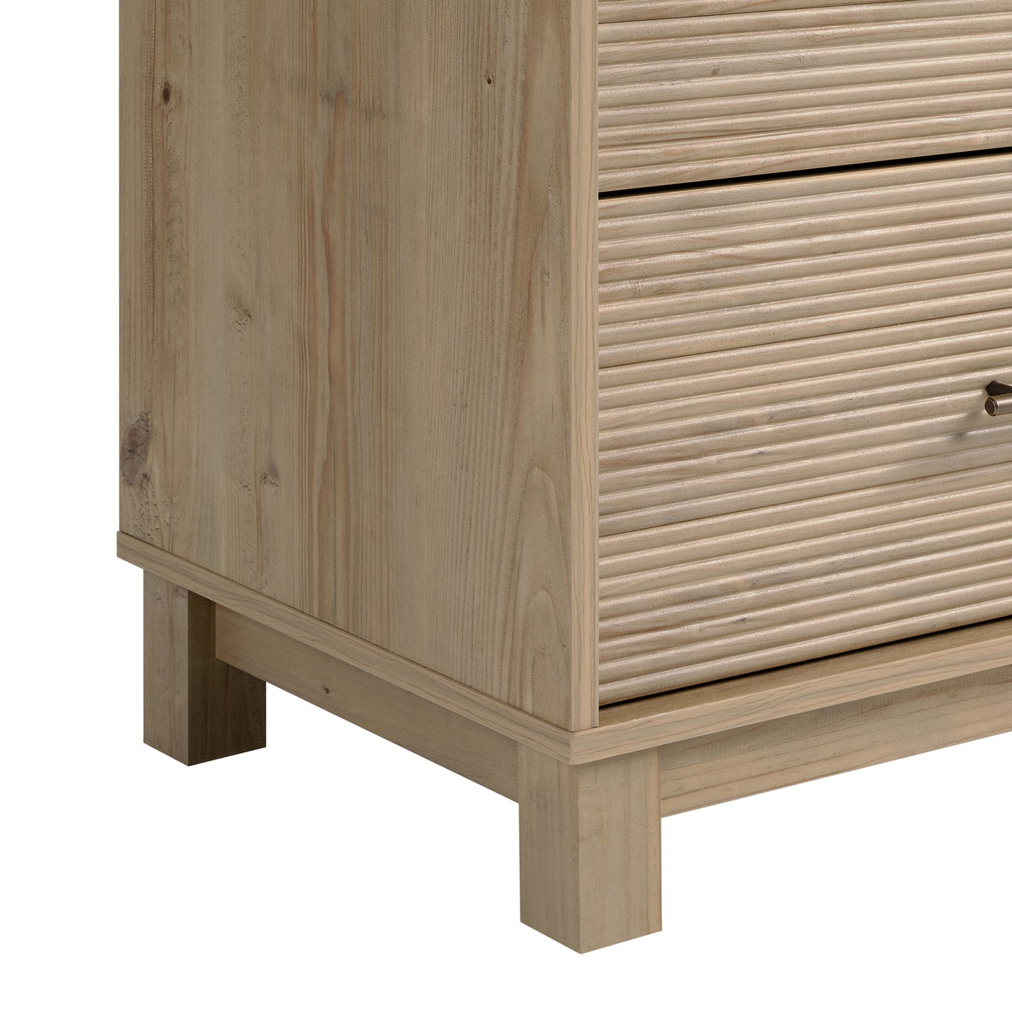 CHITOOMA 6 Drawer Fluted Dresser for Bedroom, Modern Wooden Long Dresser, Storage Cabine Chest of Drawers for Living Room Hallway, Natural