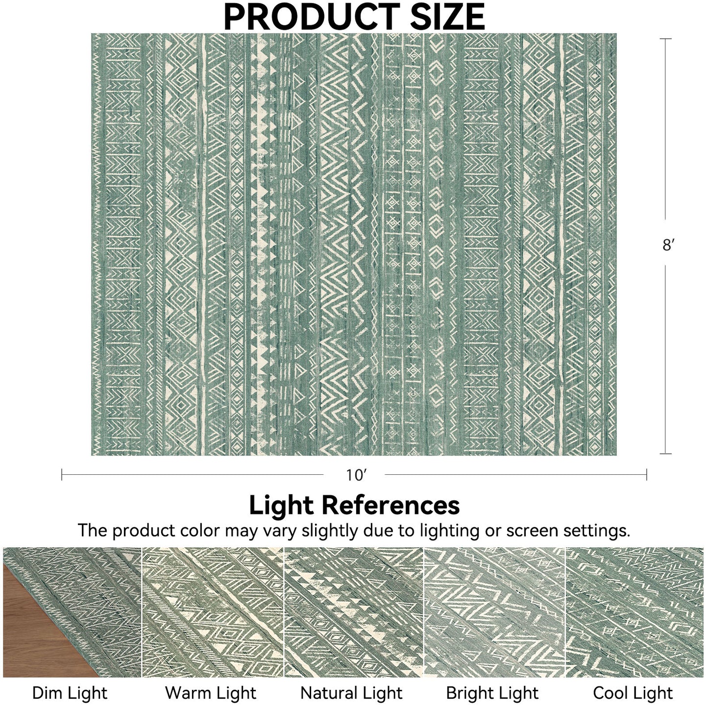 CHITOOMA 8'x10' Area Rugs for Living Room, Washable Rugs Boho Soft Geometric Bohemian Carpet Indoor Rug for Bedroom Dining Room Office Nonslip Foldable Rug