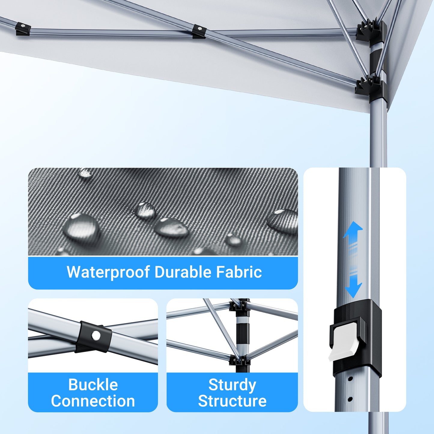 CHITOOMA 10 x 10ft Pop up Canopy Tent, Instant Outdoor Shelter Easy Portable Straight Leg Canopy Tent, Dark Gray
