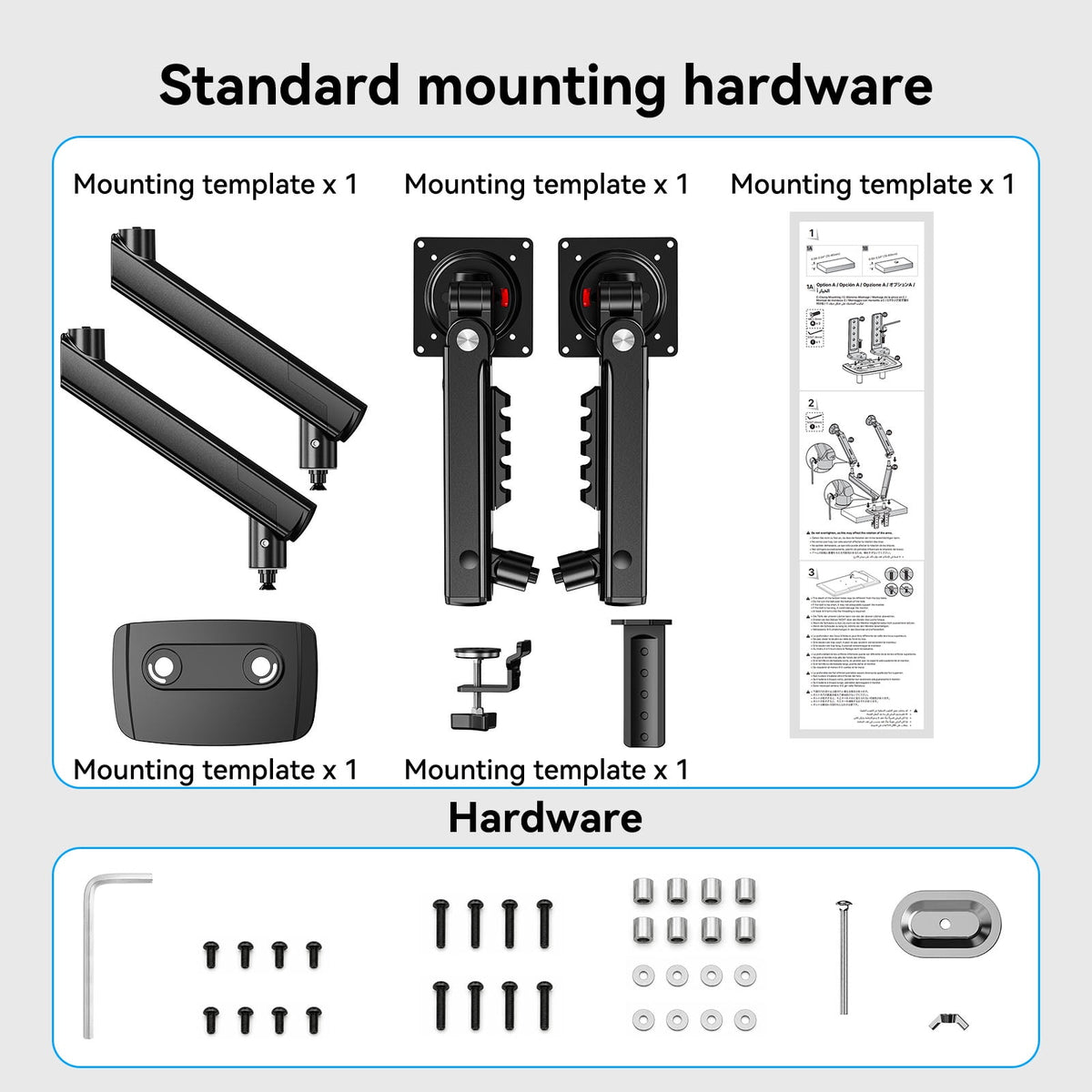 Kyspho FlowLift™ Dual Monitor Mount Stand for 13-32 inch Screens,Tool-Free Mount with MechaSpring,Full Motion Heavy Duty Visual Adjustment Arm Desk Mount, Max 100x100mm,Holds to 19.8 lbs per Monitor