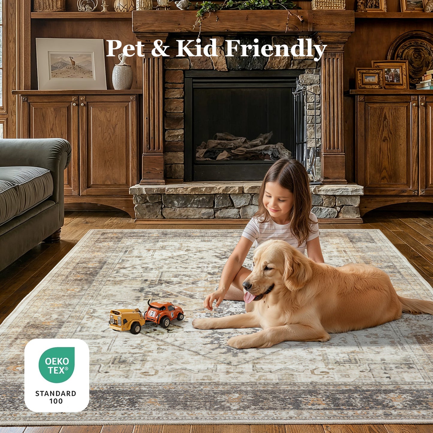 CHITOOMA 2'x6' Boho Runner Rug for Hallway, Machine Washable Stain Resistant Non-Shed Carpet, Runner Rug with Non-Slip Backing for Kitchen, Entryway, Bedroom, Laundry, Bathroom