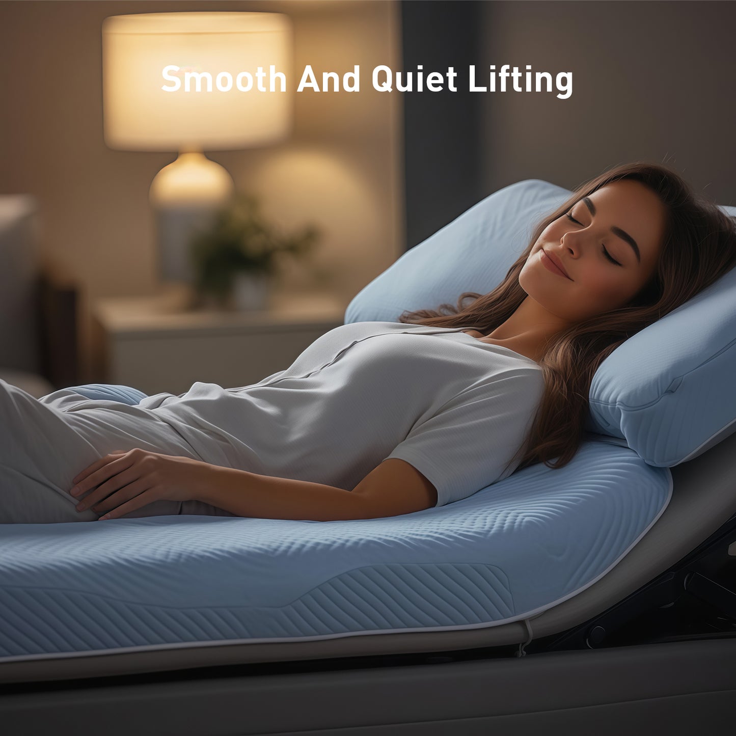 CHITOOMA Adjustable Bed Base with Remote Control and 4 USB Ports, Electric Bed Frame with 6 Position Presets and Head/Foot Lift, Queen Size