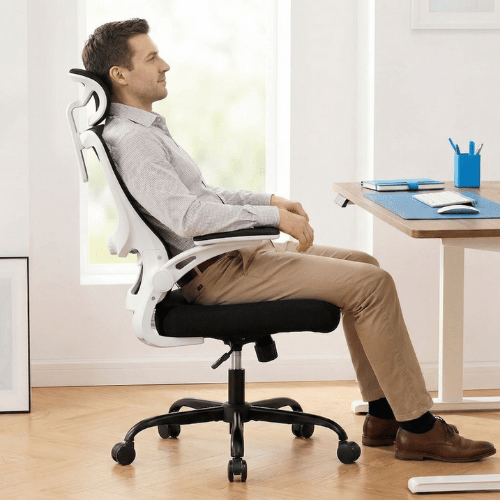 BESTERGO High Back Ergonomic Office Chair with Adjustable Lumbar Support, 2D Headrest, 3D Armrests, Mesh Swivel Desk Chair with Wheels, 300 lbs Capacity