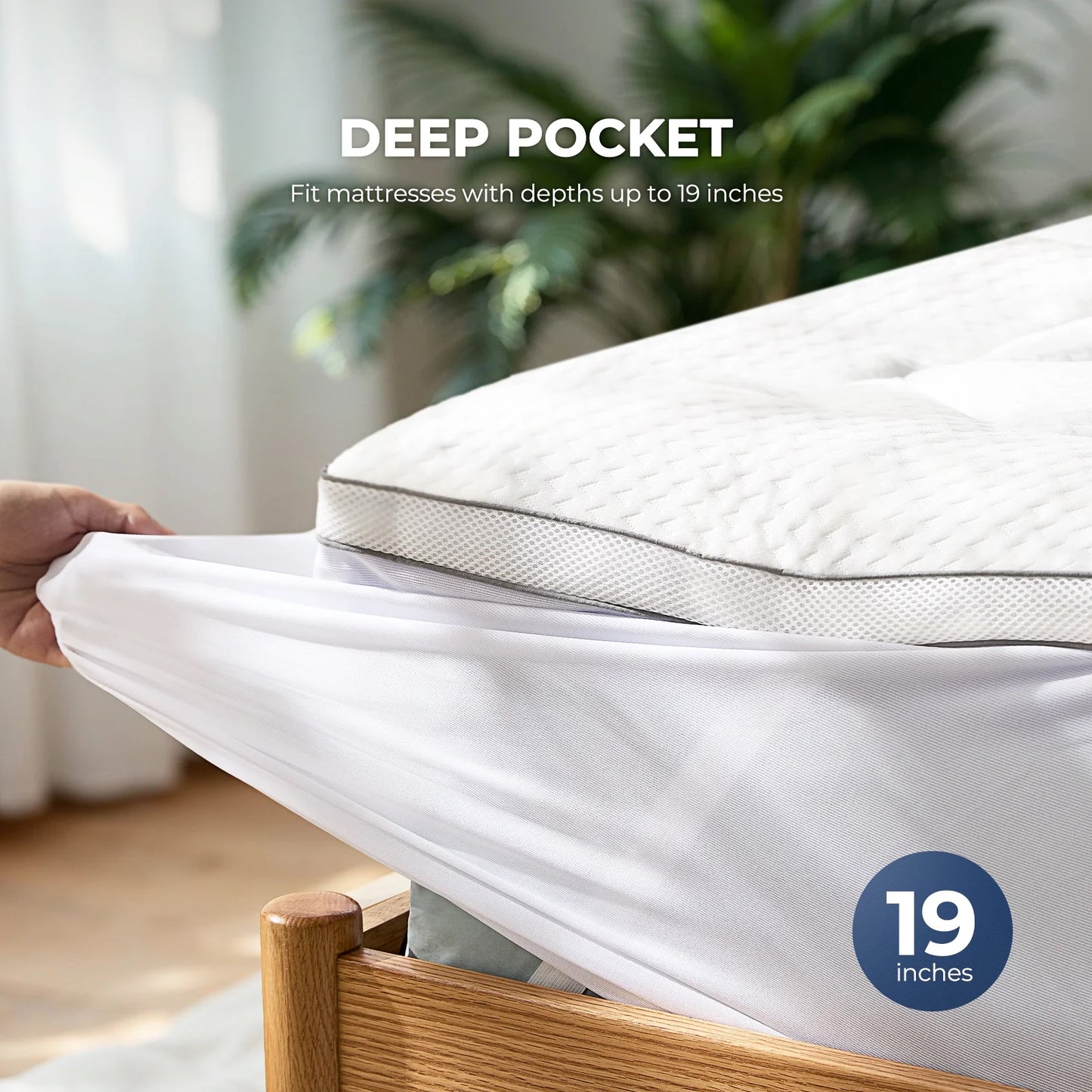 Queen Size Dual Layer 4 Inch Memory Foam Mattress Topper, 2" Gel Memory Foam and 2" Pillow Top Mattress Pad for Back Pain Relief, Medium Support, Non-Slip, CertiPUR-US Certified