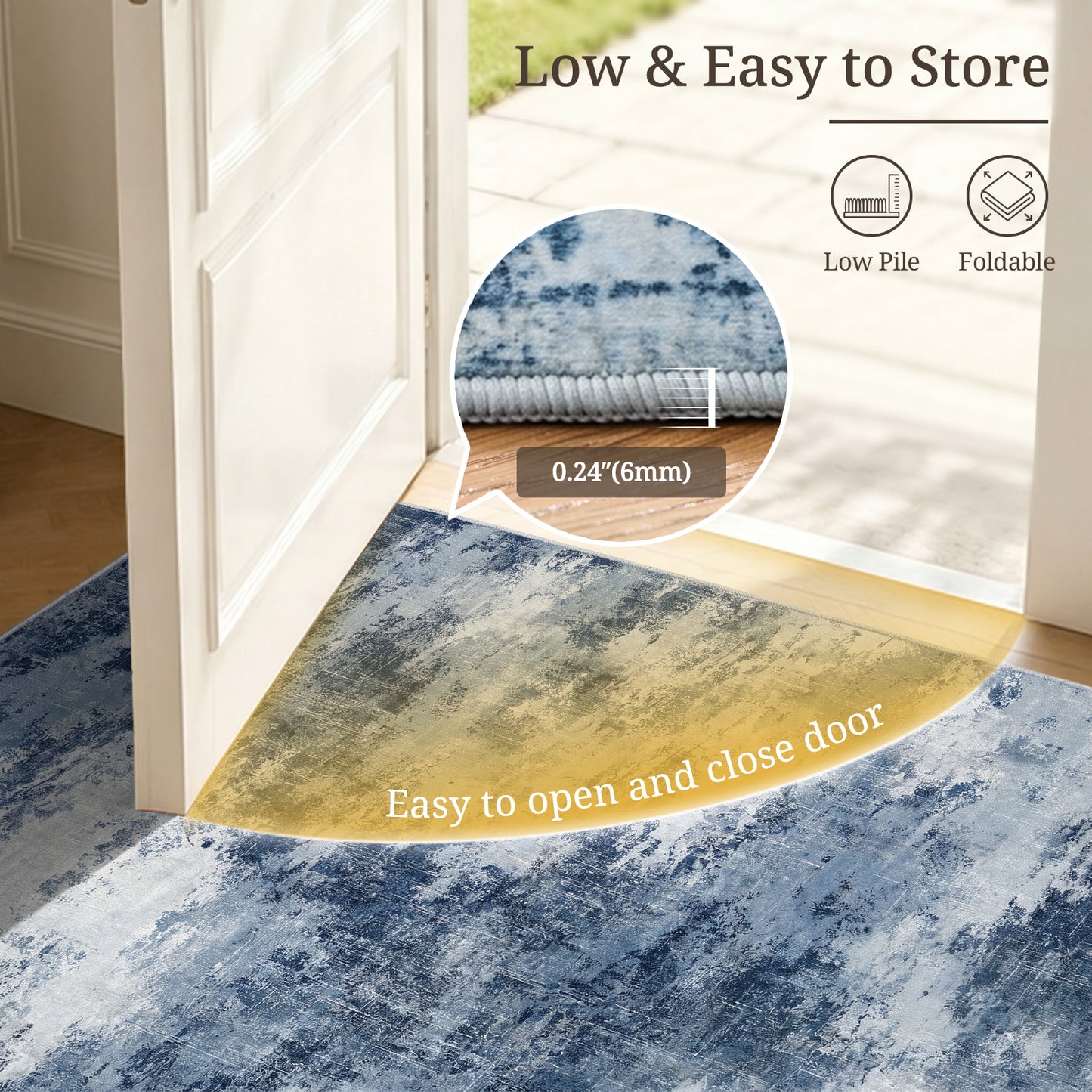 CHITOOMA 9'x12' Area Rugs for Living Room, Machine Washable Abstract Distressed Rugs Indoor Neutral Carpet Rugs for Bedroom Dining Room Office with Non-Slip Backing, Stain Resistant Non-Shed