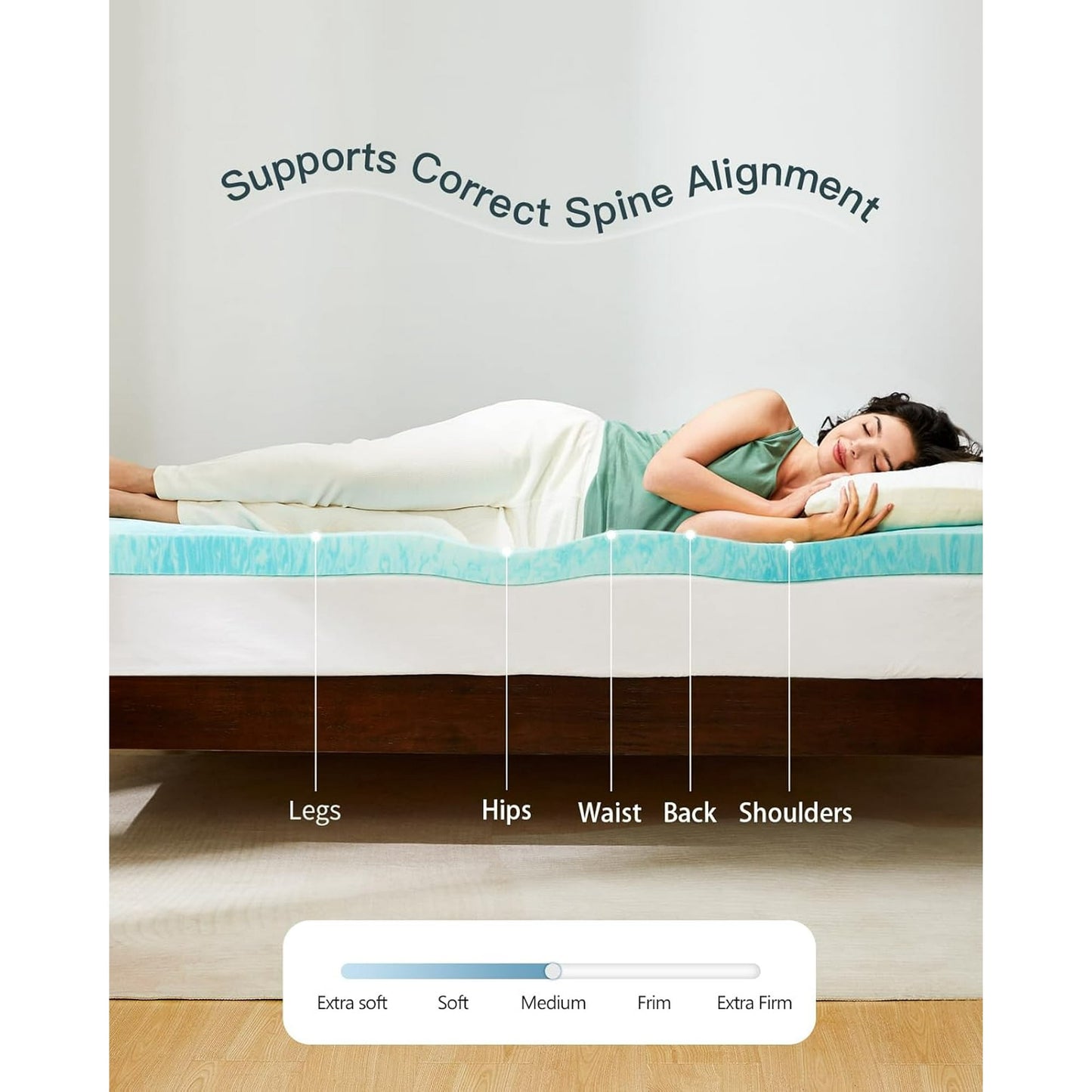 CHITOOMA 3 Inch Twin XL Memory Foam Mattress Topper, Cooling Gel Infused Foam Mattress Topper for Pressure Relief& Enhanced Sleep Comfort, CertiPUR-US and Oeko-TEX Certification