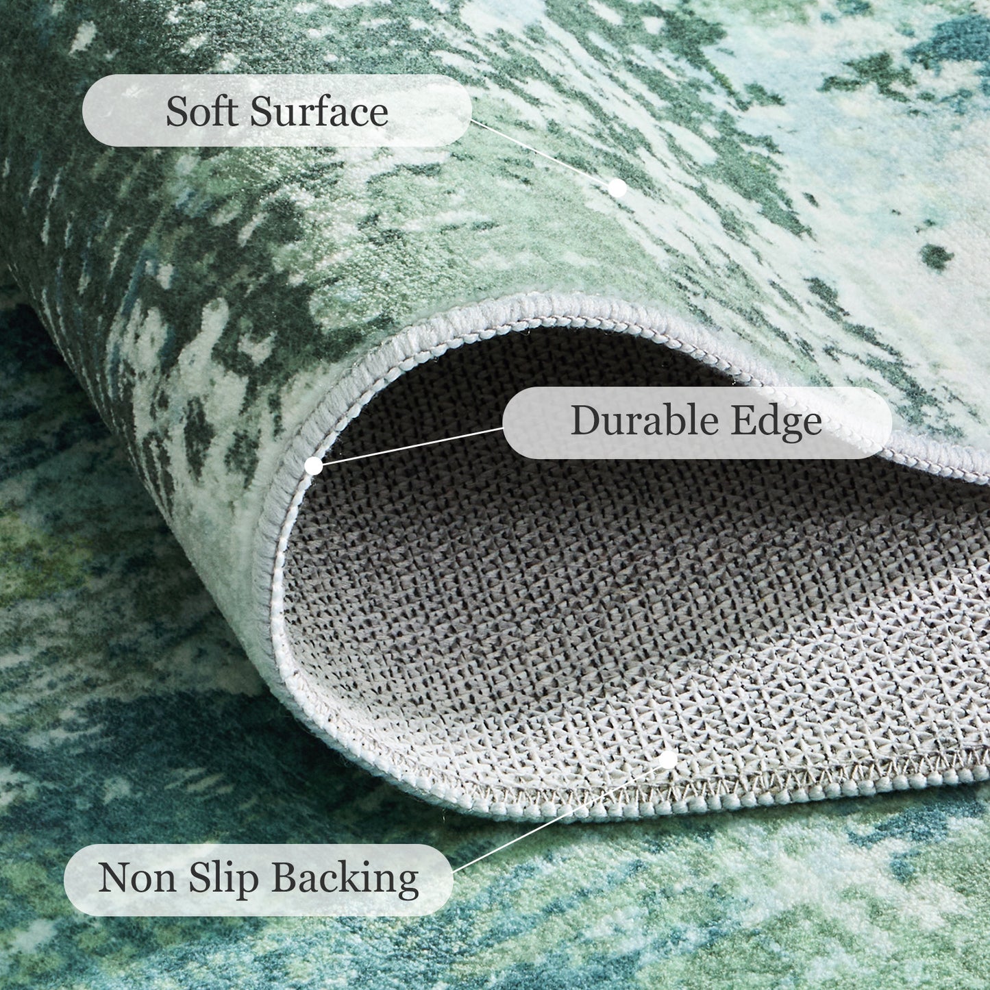 CHITOOMA 6'x9' Area Rugs for Living Room, Machine Washable Abstract Distressed Rugs Indoor Neutral Carpet Rugs for Bedroom Dining Room Office with Non-Slip Backing, Stain Resistant Non-Shed