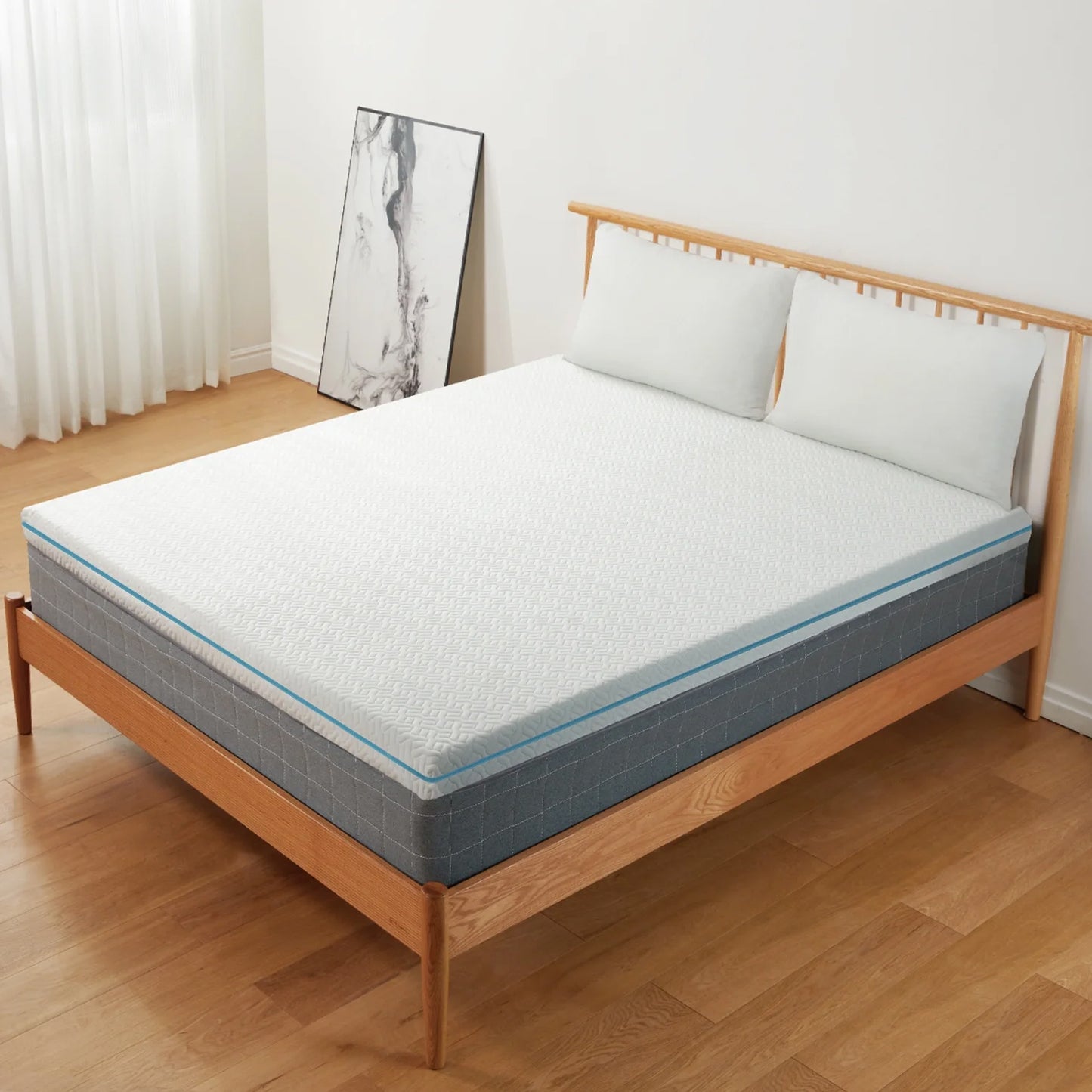 4 inch Non-Slip Design Gel Memory Foam Mattress Topper with Removable & Washable Cover for Cooling Sleep,Pressure Relief ,CertiPUR-US Certified - Twin