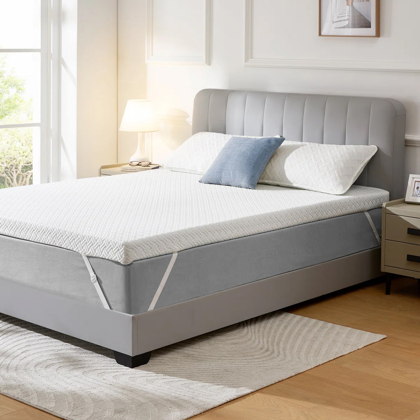 4 inch Non-Slip Gel Memory Foam Mattress Topper with Removable & Washable Cover, Pressure Relief, CertiPUR-US Certified - Twin