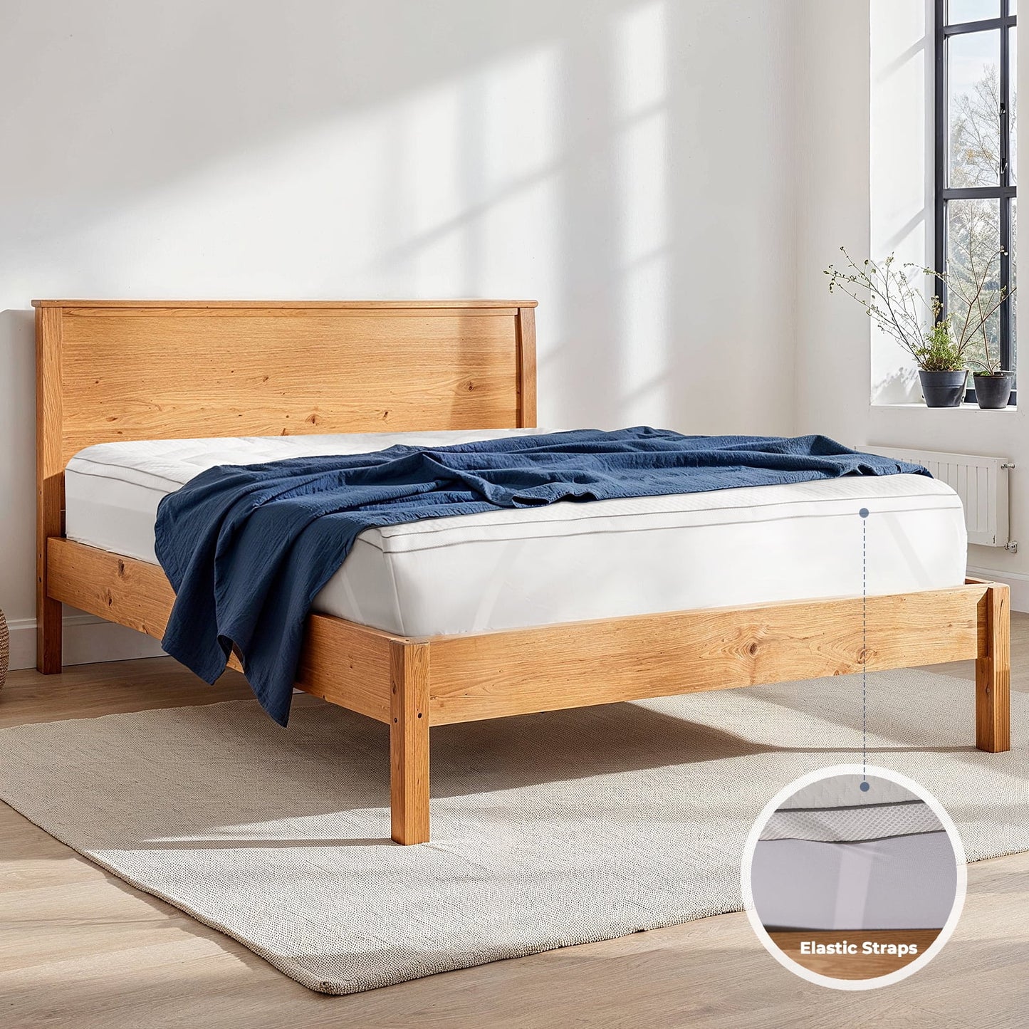 Queen Size Dual Layer 4 Inch Memory Foam Mattress Topper, 2" Gel Memory Foam and 2" Pillow Top Mattress Pad for Back Pain Relief, Medium Support, Non-Slip, CertiPUR-US Certified