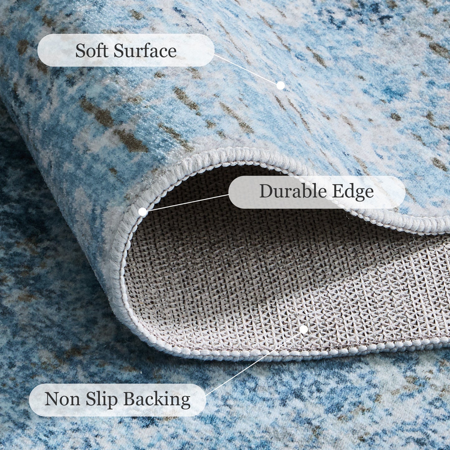 CHITOOMA 10'x14' Area Rugs for Living Room, Machine Washable Abstract Distressed Rugs Indoor Neutral Carpet Rugs for Bedroom Dining Room Office with Non-Slip Backing, Stain Resistant Non-Shed