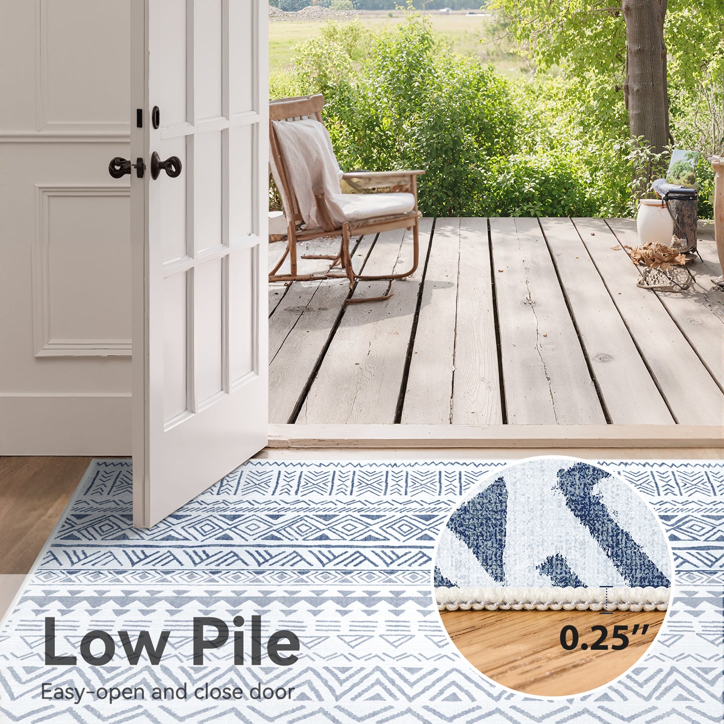 CHITOOMA 8'x10' Area Rugs for Living Room, Washable Rugs Boho Soft Geometric Bohemian Carpet Indoor Rug for Bedroom Dining Room Office Nonslip Foldable Rug
