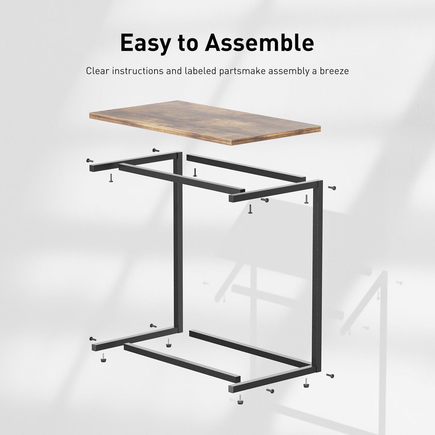 CHITOOMA 75" Fireplace TV Stand, Coffee Table and C Shaped End Table Combo, Farmhouse Entertainment Center with 23" Electric Fireplace for Living Room, Bedroom, Vintage Brown