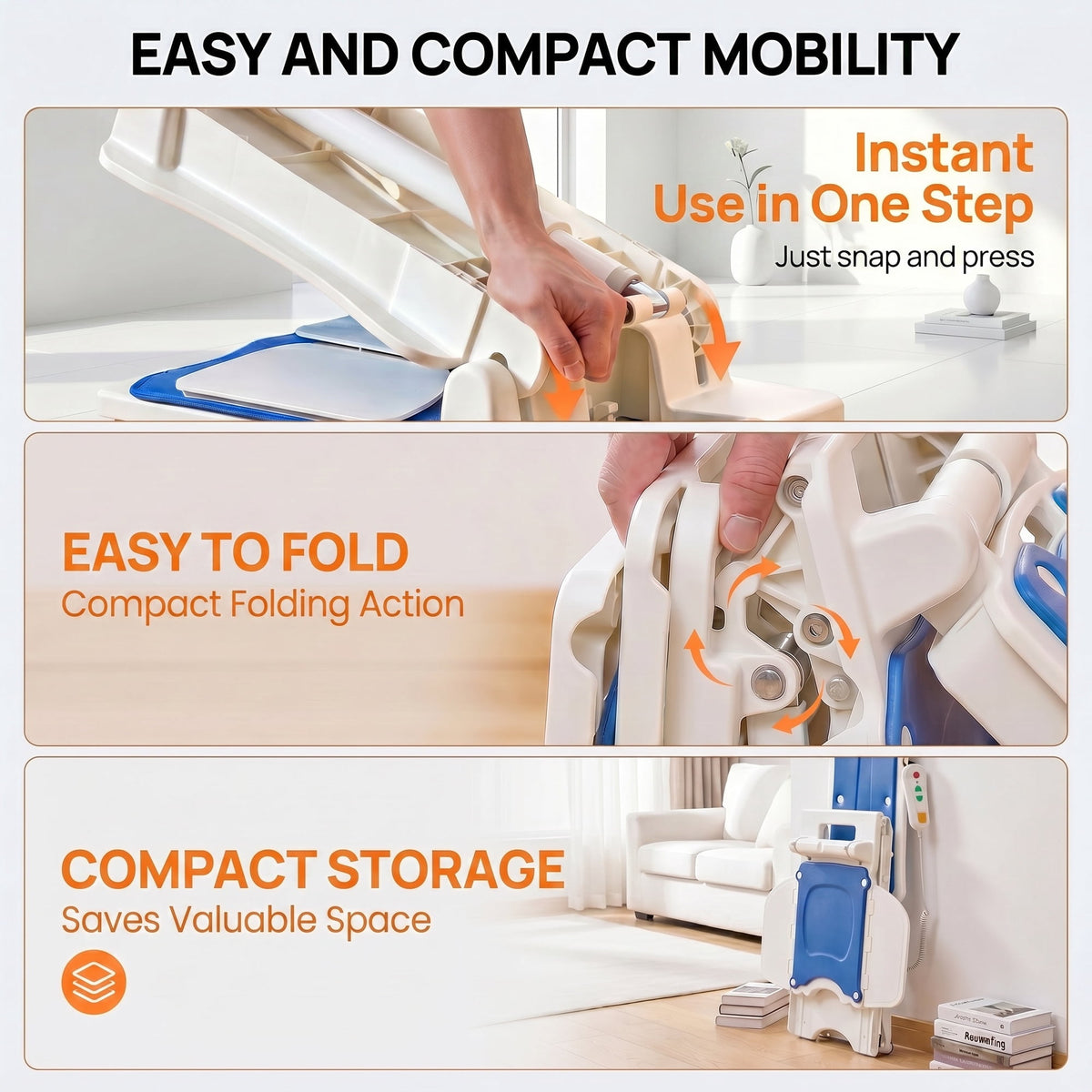CHITOOMA Electric Chair Lift,Portable Lift for Elderly Patients,308 lbs Capacity,IP68 Waterproof Bath Lift Chair,Fall Assist Devices to Lift Seniors from Floor,White
