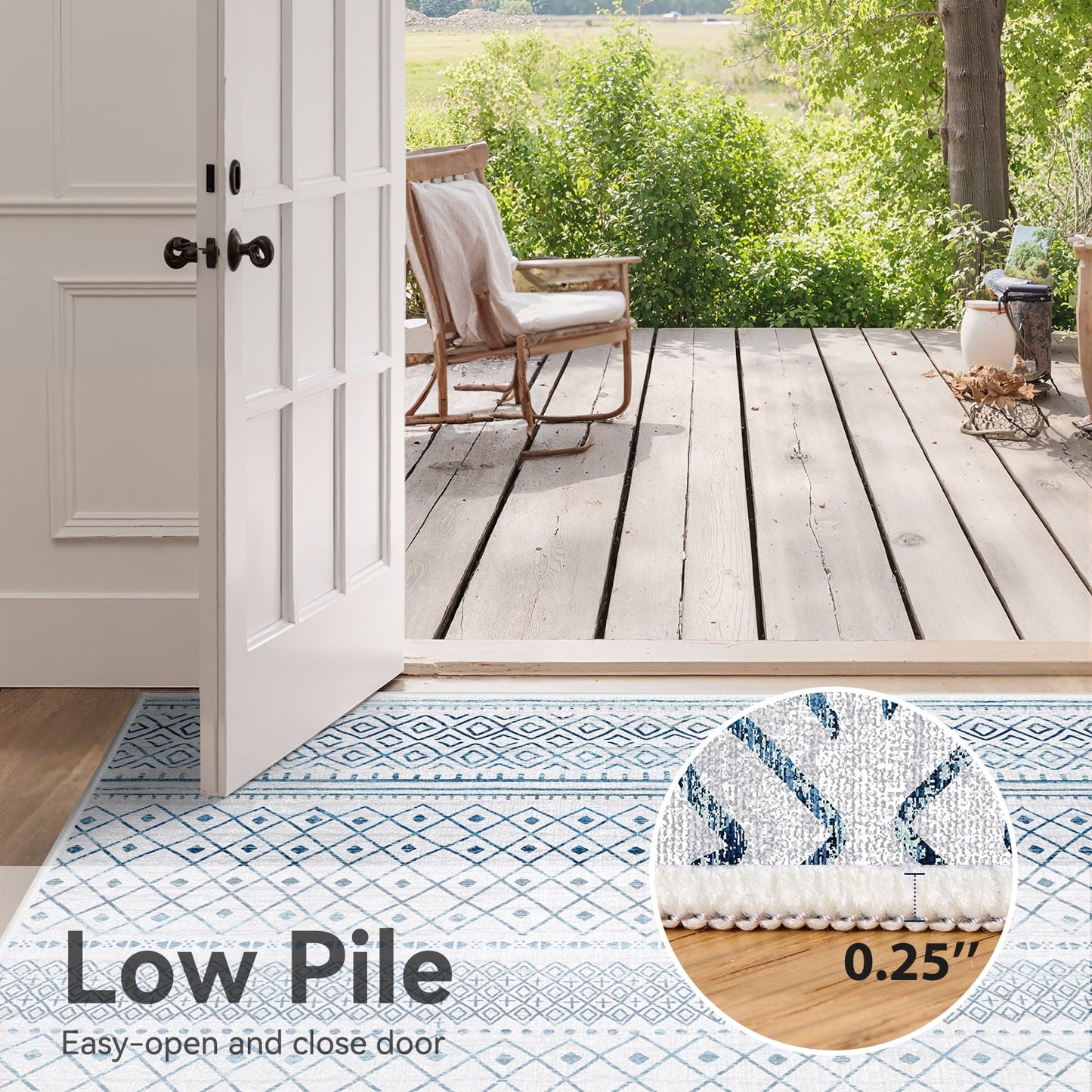CHITOOMA 5'x7' Area Rugs for Living Room, Washable Rugs Boho Soft Geometric Bohemian Carpet Indoor Rug for Bedroom Dining Room Office Nonslip Foldable Rug