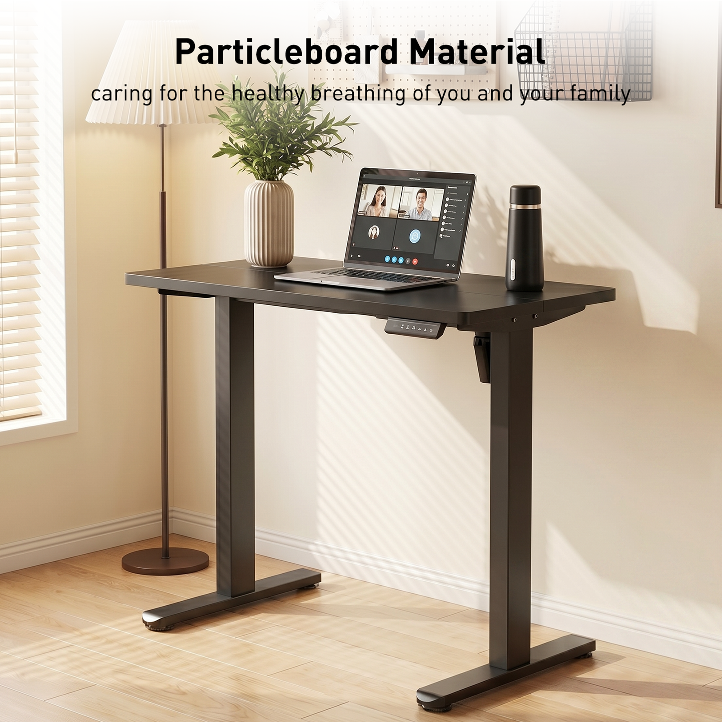 CHITOOMA 32 " Electric Standing Desk, Height Adjustbale Desk with 4 memory preset, for home offices, apartments, and small spaces, black