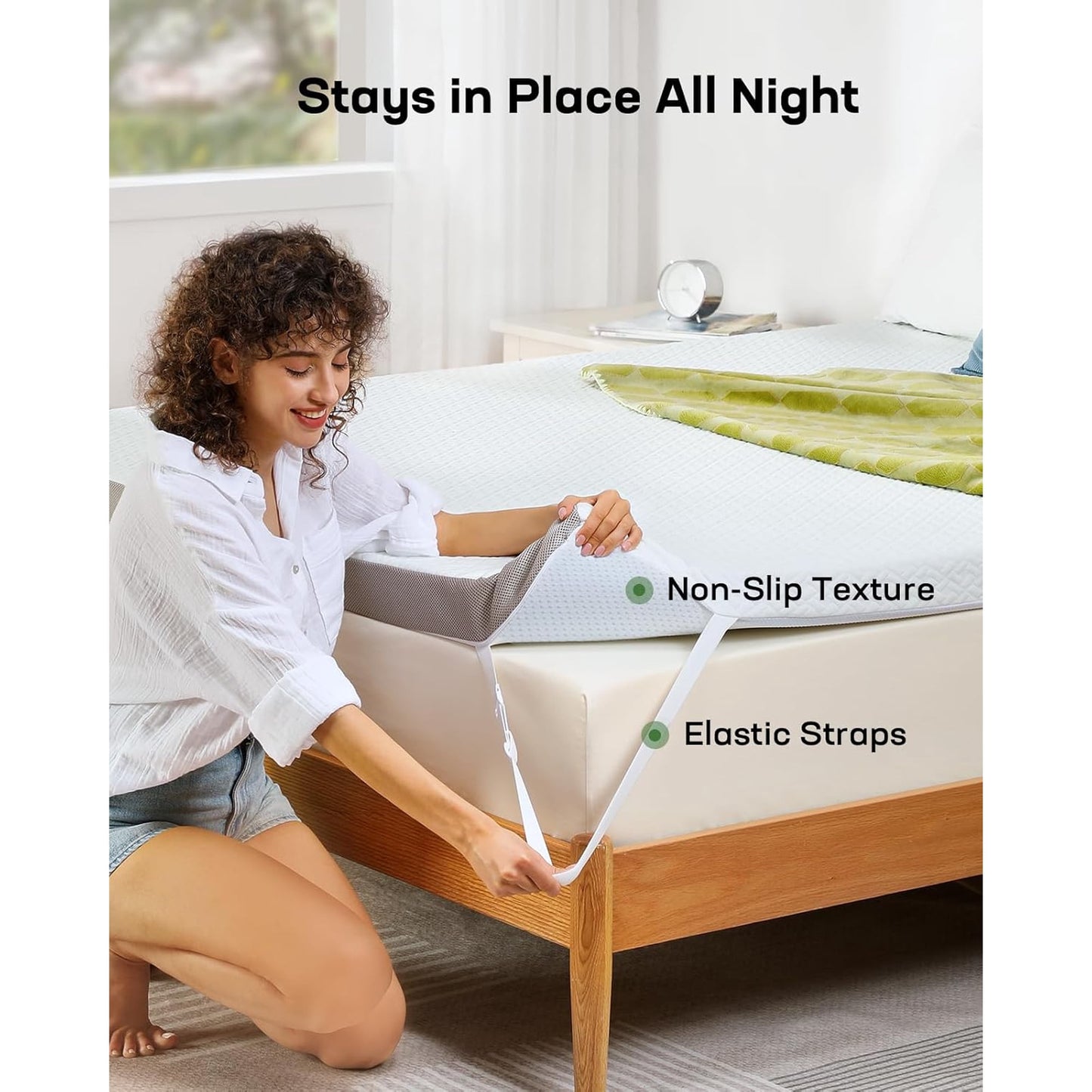 BESTERGO 3 Inch King Memory Foam Mattress Topper, Cooling Gel Infused Foam Mattress Topper for Pressure Relief, CertiPUR-US and Oeko-TEX Certification
