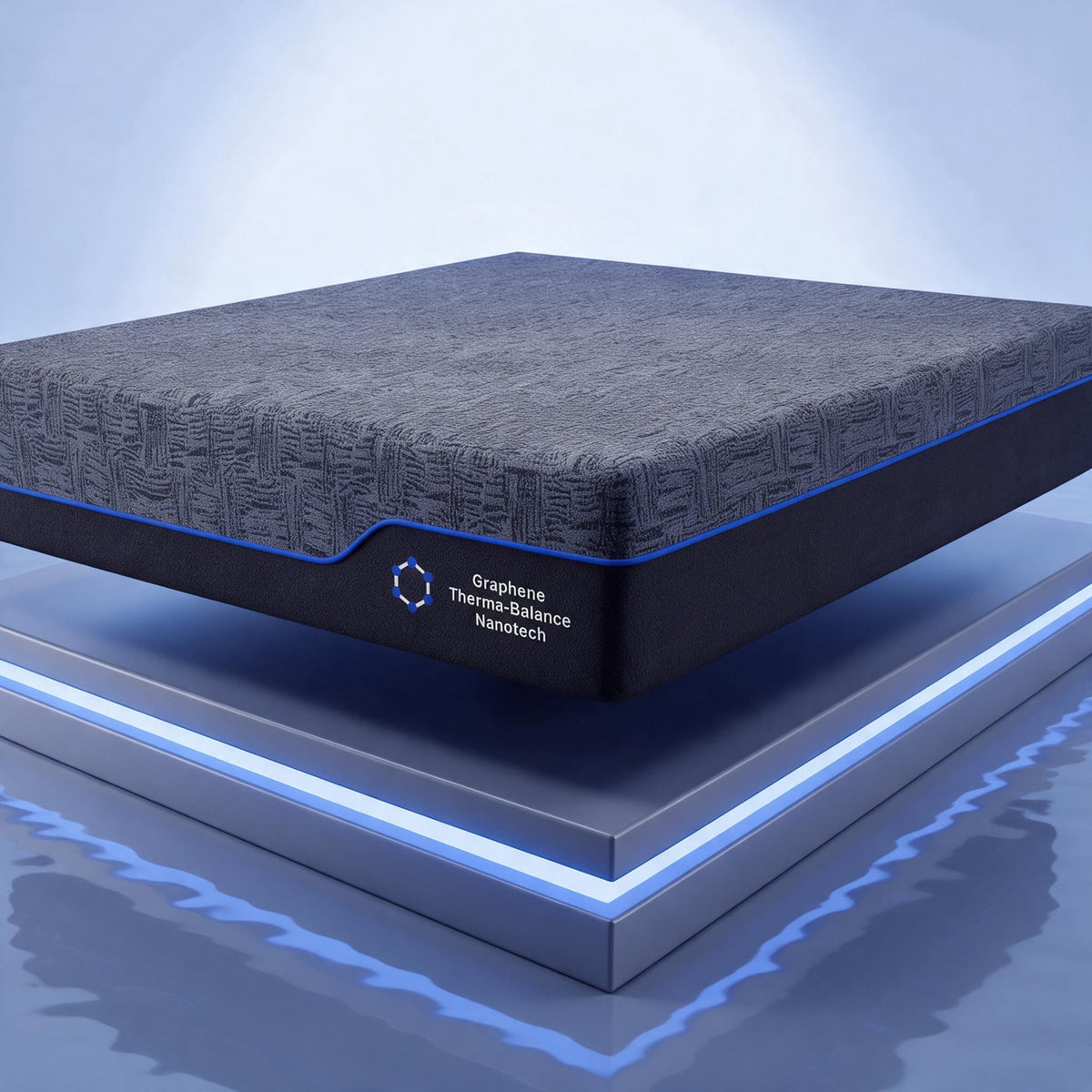 CHITOOMA 12" Queen Memory Foam Mattress,Gel-Infused Triple Layer Mattress with Graphene Cooling Cover,Medium Firm Bed Mattress for Pressure Relief & Motion Isolation,Dark Gray