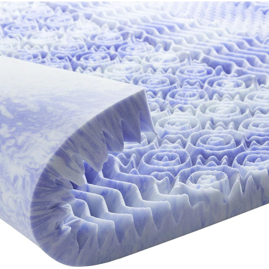 CHITOOMA 3 Inch 7-Zone Queen Memory Foam Mattress Topper, Cooling Gel Infused Foam Mattress Topper for Pressure Relief& Enhanced Sleep Comfort, CertiPUR-US and Oeko-TEX Certification