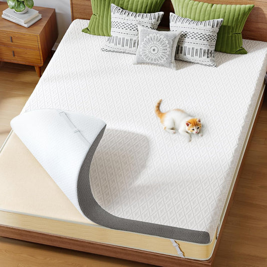 BESTERGO 3 Inch King Memory Foam Mattress Topper, Cooling Gel Infused Foam Mattress Topper for Pressure Relief, CertiPUR-US and Oeko-TEX Certification
