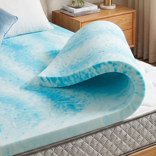 CHITOOMA 3 Inch King Memory Foam Mattress Topper, Cooling Gel Infused Foam Mattress Topper for Pressure Relief& Enhanced Sleep Comfort, CertiPUR-US and Oeko-TEX Certification