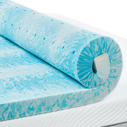 CHITOOMA 2 Inch Twin Memory Foam Mattress Topper, Cooling Gel Infused Foam Mattress Topper for Pressure Relief& Enhanced Sleep Comfort, CertiPUR-US and Oeko-TEX Certification