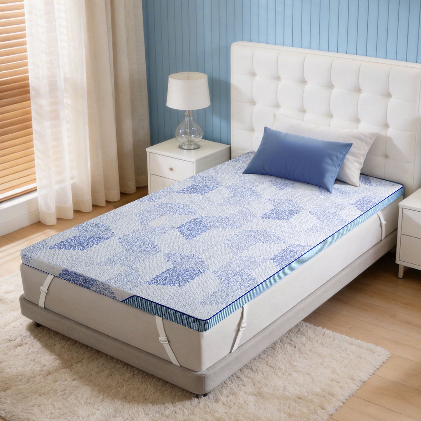 CHITOOMA 3 Inch Twin Mattress Topper,Medium-Firm Support Gel Memory Foam Topper with Removable Cooling Cover,Pressure Relief Bed Topper, CertiPUR-US Certified Foam