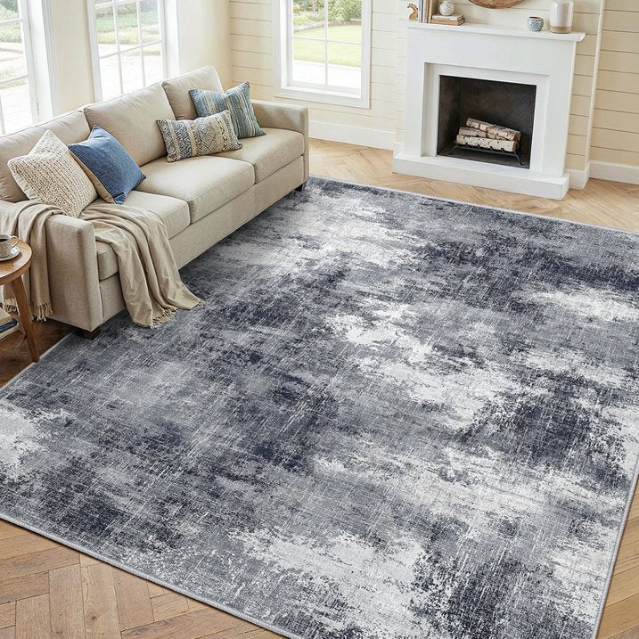 CHITOOMA 5'x7' Area Rugs for Living Room, Machine Washable Abstract Distressed Rugs Indoor Neutral Carpet Rugs for Bedroom Dining Room Office with Non-Slip Backing, Stain Resistant Non-Shed