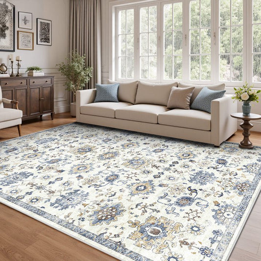 CHITOOMA 5'x7' Area Rugs for Living Room, Machine Washable Rugs Vintage Area Rug for Bedroom Dining Room Dorm Office with Non-Slip Backing, Stain Resistant Non-Shed Carpet