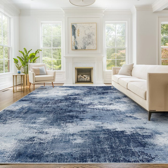 CHITOOMA 8'x10' Area Rugs for Living Room, Machine Washable Abstract Distressed Rugs Indoor Neutral Carpet Rugs for Bedroom Dining Room Office with Non-Slip Backing, Stain Resistant Non-Shed