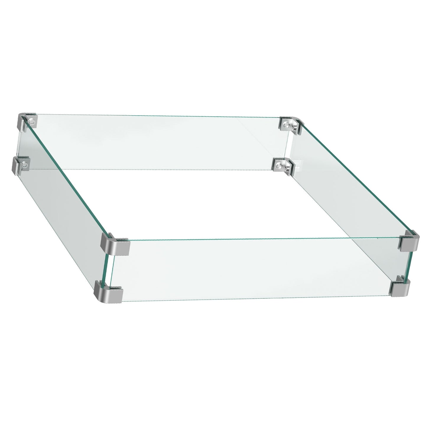 CHITOOMA Tempered Glass Wind Guard for Fire Pits, Universal Fit for 28 & 32-Inch Square Propane Fire Pits