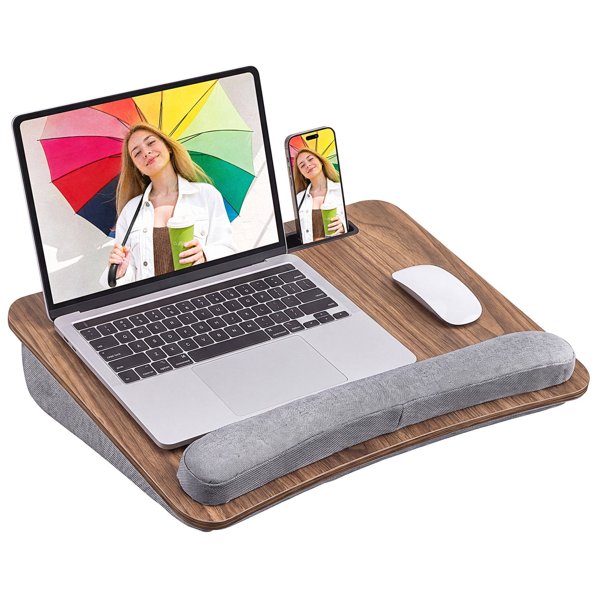 Laptop Lap Desk,Portable Lap Desk with Pillow Cushion,15.6 inch Laptop Desk for Home Office Students Use as Computer Laptop Stand, Book Tablet