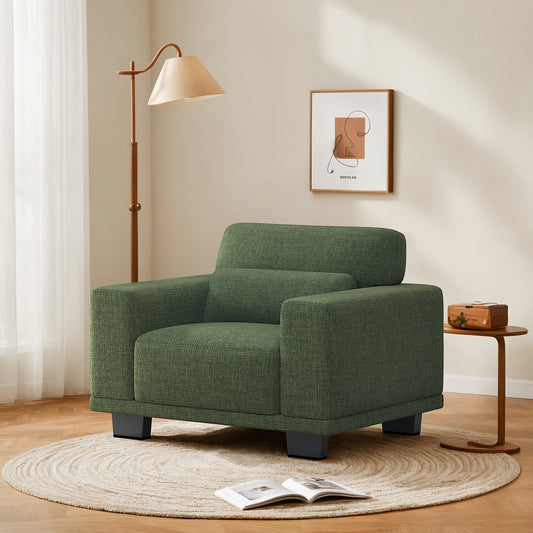 CHITOOMA 40" Oversized Accent Chair, Linen Upholstered Armchair with Washable Covers & Wide Armrests, Deep Seat Sofa Chair for Living Room, Bedroom, or Office, Green