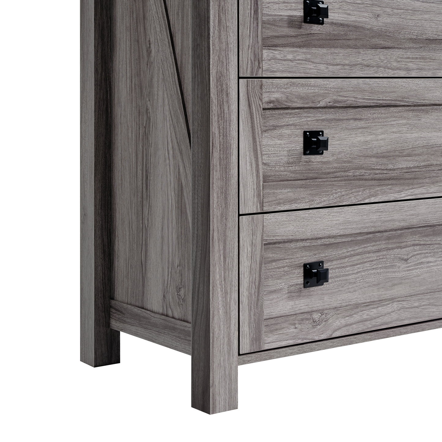 CHITOOMA Wooden Dressers for Bedroom 6 Drawer Adult, 47.2" Storage Cabine with Double Handle, Chest of Drawers for Living Room Hallway, Gray
