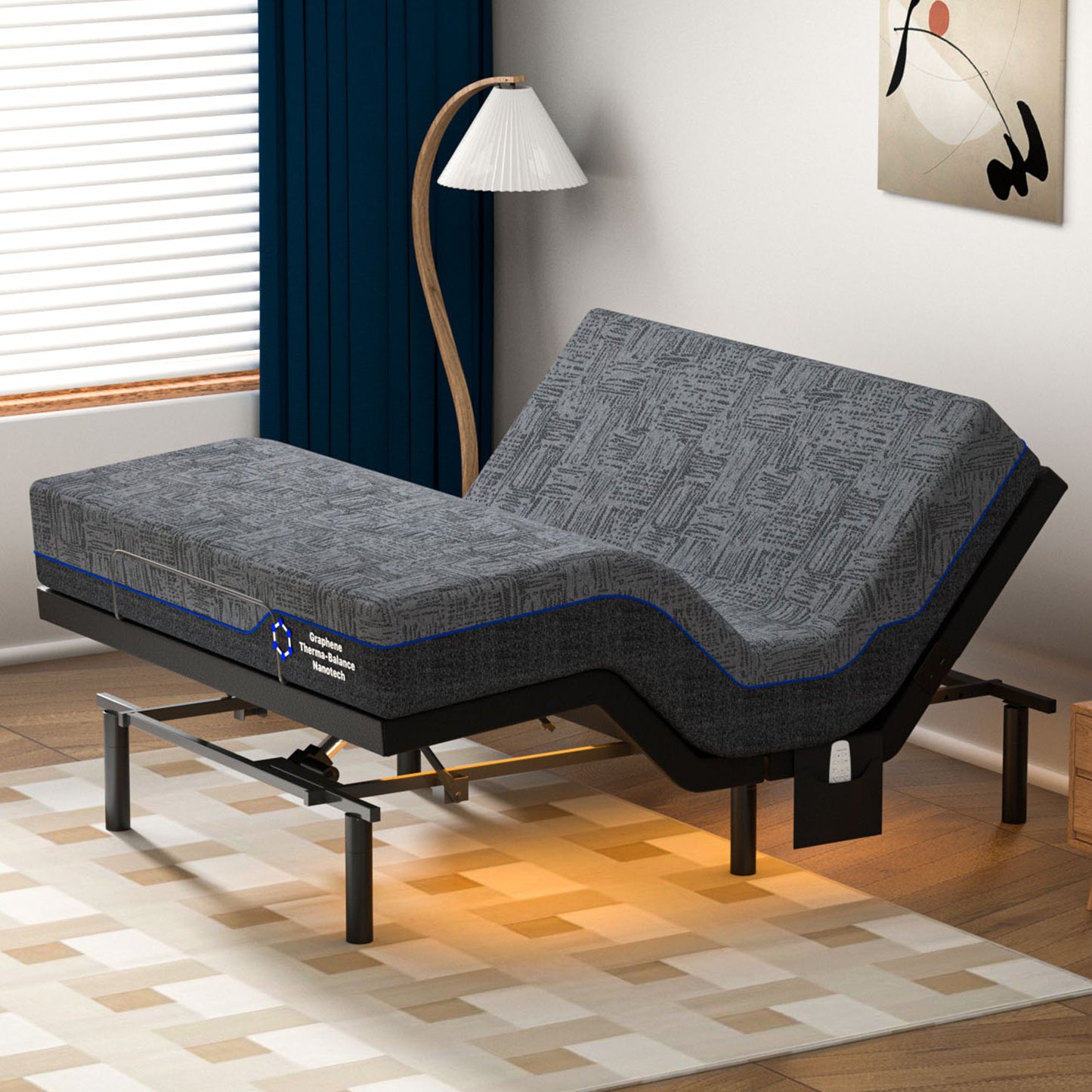 CHITOOMA Full Adjustable Bed Frame with 10 Inch Gel Memory Foam Mattress, Electric Bed Base with Wireless Remote, Zero Gravity, Graphene Cover, Medium-Firm Support, Mattress in a Box