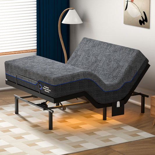 CHITOOMA Full Adjustable Bed Frame with 12 Inch Gel Memory Foam Mattress, Electric Bed Base with Wireless Remote, Zero Gravity, Graphene Cover, Medium-Firm Support, Mattress in a Box