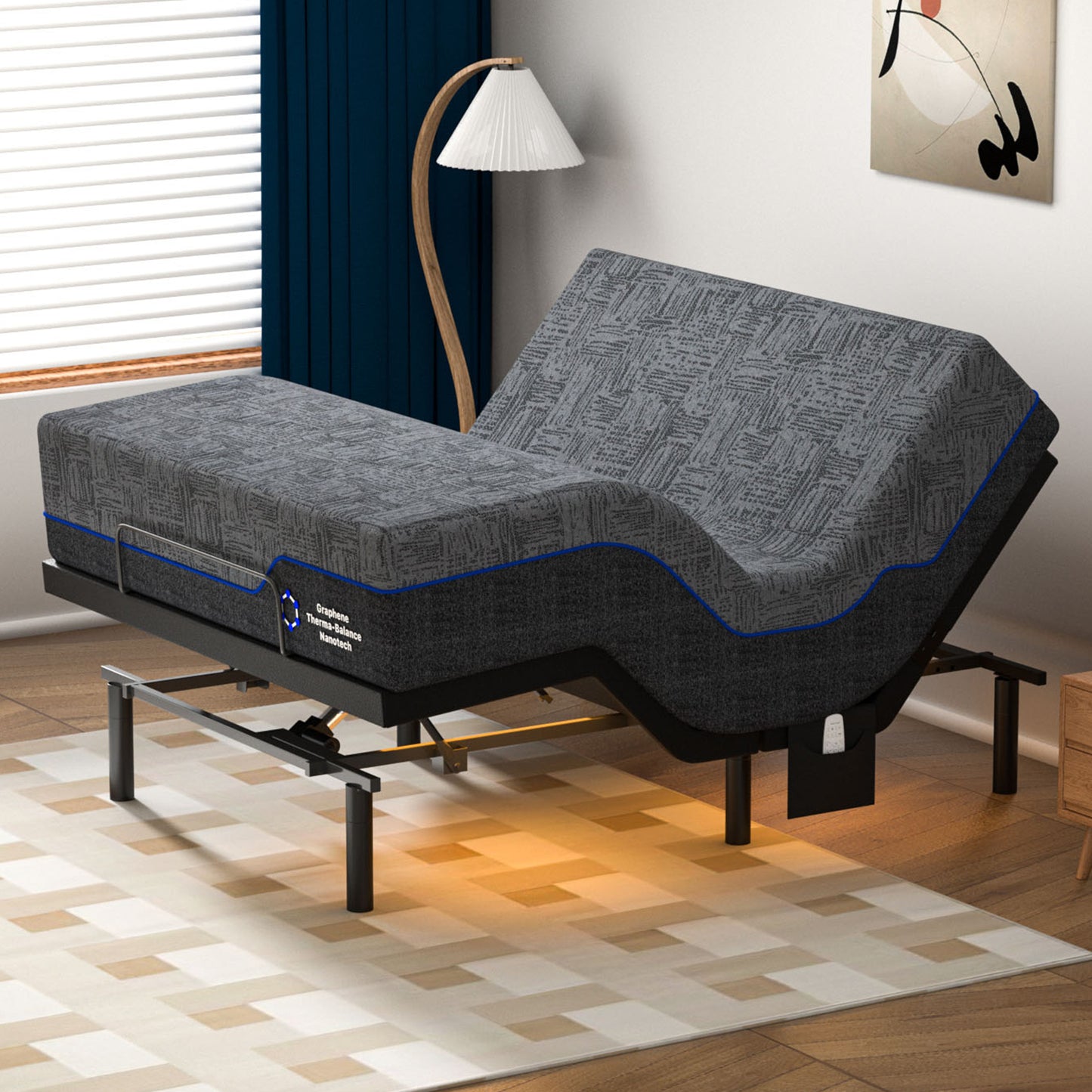 CHITOOMA Queen Adjustable Bed Frame with 14 Inch Gel Memory Foam Mattress, Electric Bed Base with Wireless Remote, Zero Gravity, Graphene Cover, Medium-Firm Support, Mattress in a Box