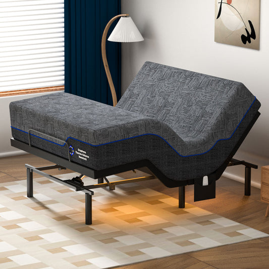 CHITOOMA Queen Adjustable Bed Frame with 14 Inch Gel Memory Foam Mattress, Electric Bed Base with Wireless Remote, Zero Gravity, Graphene Cover, Medium-Firm Support, Mattress in a Box