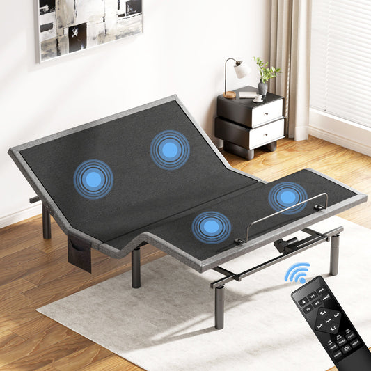 CHITOOMA Queen Electric Adjustable Bed Frame with Massage, Wireless Remote, Zero Gravity, 4 USB Ports, Under-Bed Nightlight, 3-Minute Fast Assembly & 4 Leg Height Options