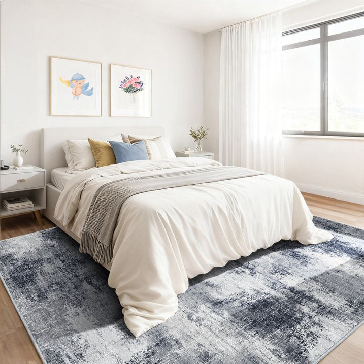 CHITOOMA 8'x10' Area Rugs for Living Room, Machine Washable Abstract Distressed Rugs Indoor Neutral Carpet Rugs for Bedroom Dining Room Office with Non-Slip Backing, Stain Resistant Non-Shed