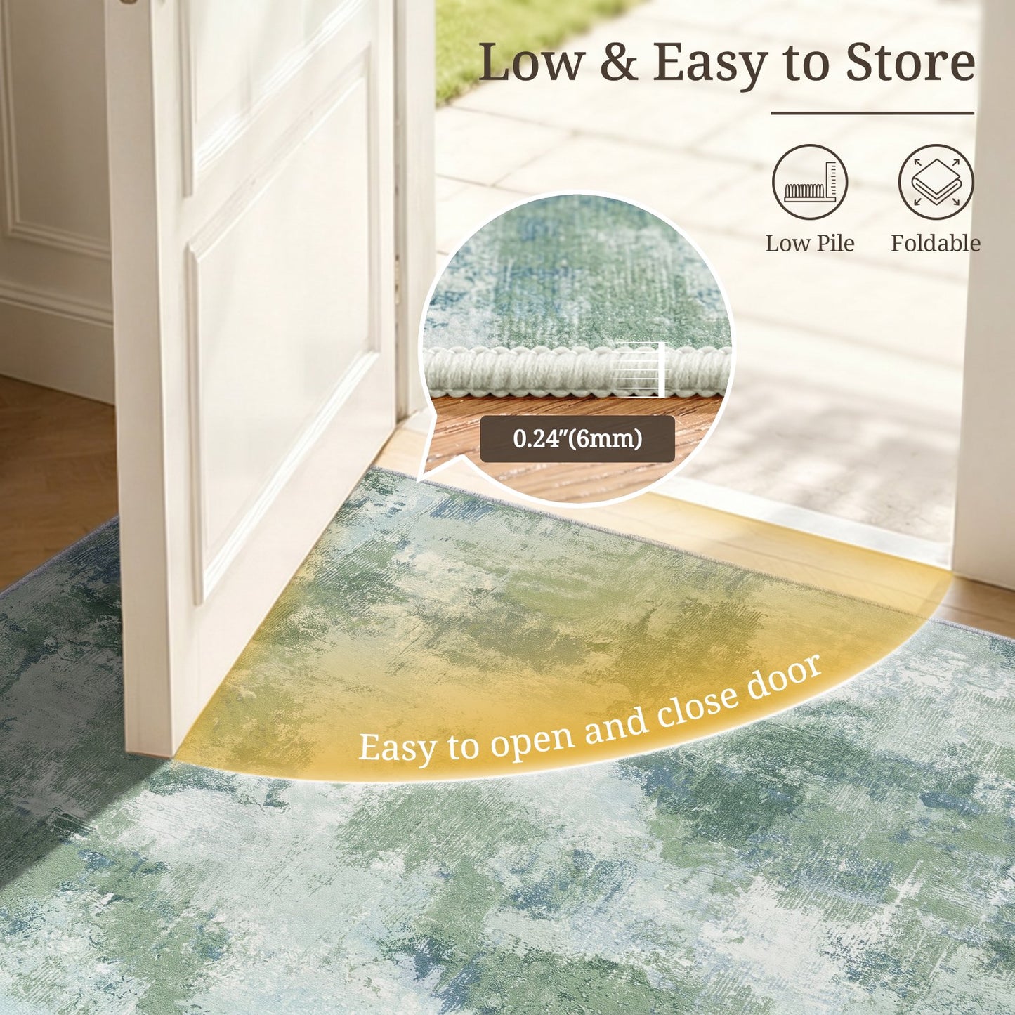 CHITOOMA 8'x10' Area Rugs for Living Room, Machine Washable Rugs for Bedroom Dining Room Dorm Office with Non-Slip Backing, Stain Resistant Non-Shed Carpet