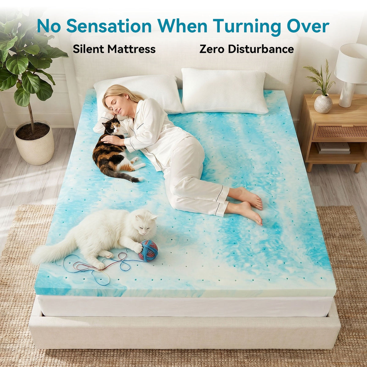 CHITOOMA 2 Inch Twin Memory Foam Mattress Topper, Cooling Gel Infused Foam Mattress Topper for Pressure Relief& Enhanced Sleep Comfort, CertiPUR-US and Oeko-TEX Certification