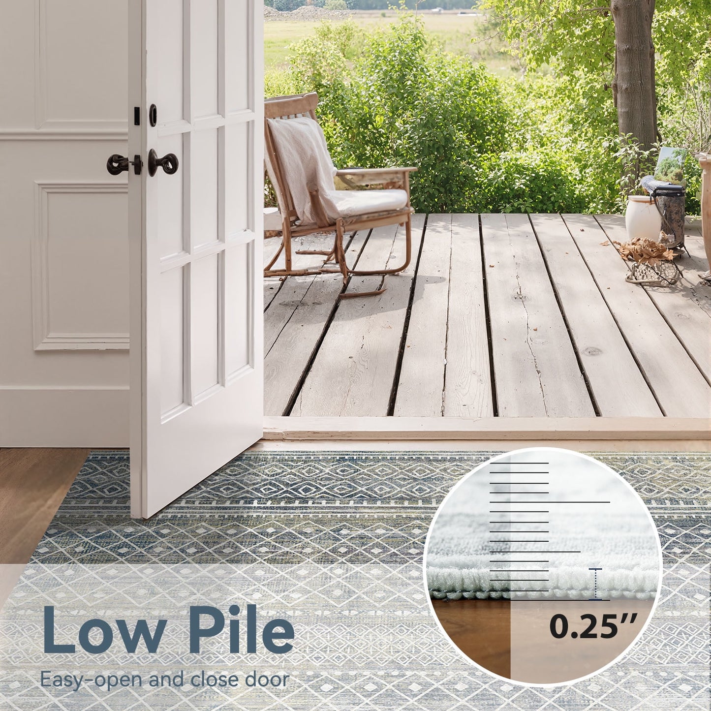CHITOOMA 6'x9' Area Rugs for Living Room, Washable Rugs Boho Soft Geometric Bohemian Carpet Indoor Rug for Bedroom Dining Room Office Nonslip Foldable Rug