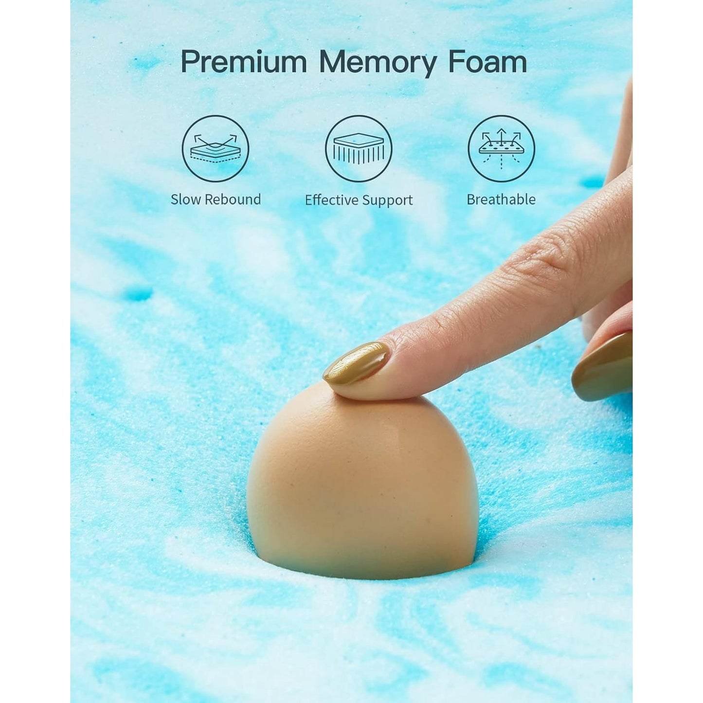CHITOOMA 3 Inch Full Memory Foam Mattress Topper, Cooling Gel Infused Foam Mattress Topper for Pressure Relief& Enhanced Sleep Comfort, CertiPUR-US and Oeko-TEX Certification